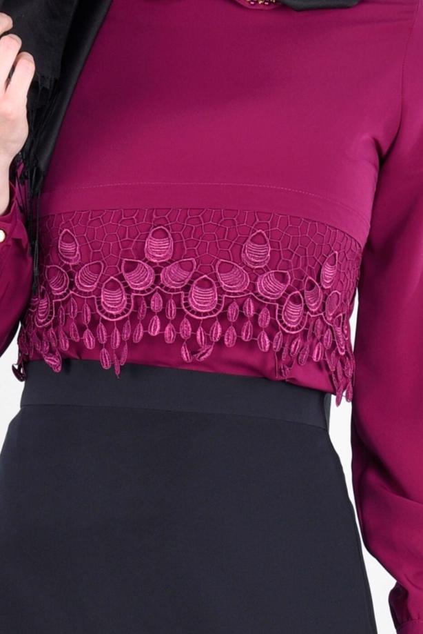 Vêtements hijab  T 2875 Kasırga-Bebe Yaka Bluz - TRENDTESETTÜR