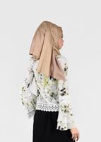 Vêtements hijab ÉCRU BLOUSE MOTIF FLEURI 3011