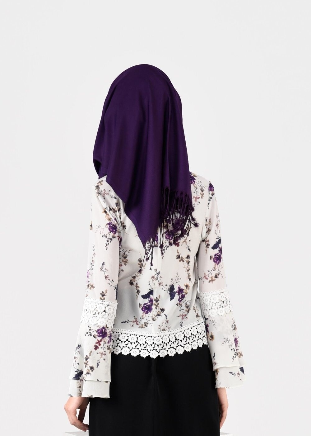 Vêtements hijab ÉCRU BLOUSE MOTIF FLEURI 3011