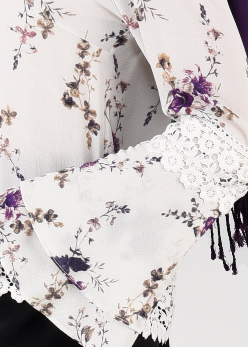 Vêtements hijab ÉCRU BLOUSE MOTIF FLEURI 3011