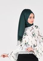 Vêtements hijab ÉCRU BLOUSE MOTIF FLEURI 3011