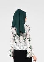 Vêtements hijab ÉCRU BLOUSE MOTIF FLEURI 3011