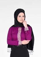 Tesettür giyim MOR GÜPÜR DETAYLI BLUZ 4238 