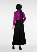 Tesettür giyim MOR GÜPÜR DETAYLI BLUZ 4238 