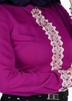 Tesettür giyim MOR GÜPÜR DETAYLI BLUZ 4238 