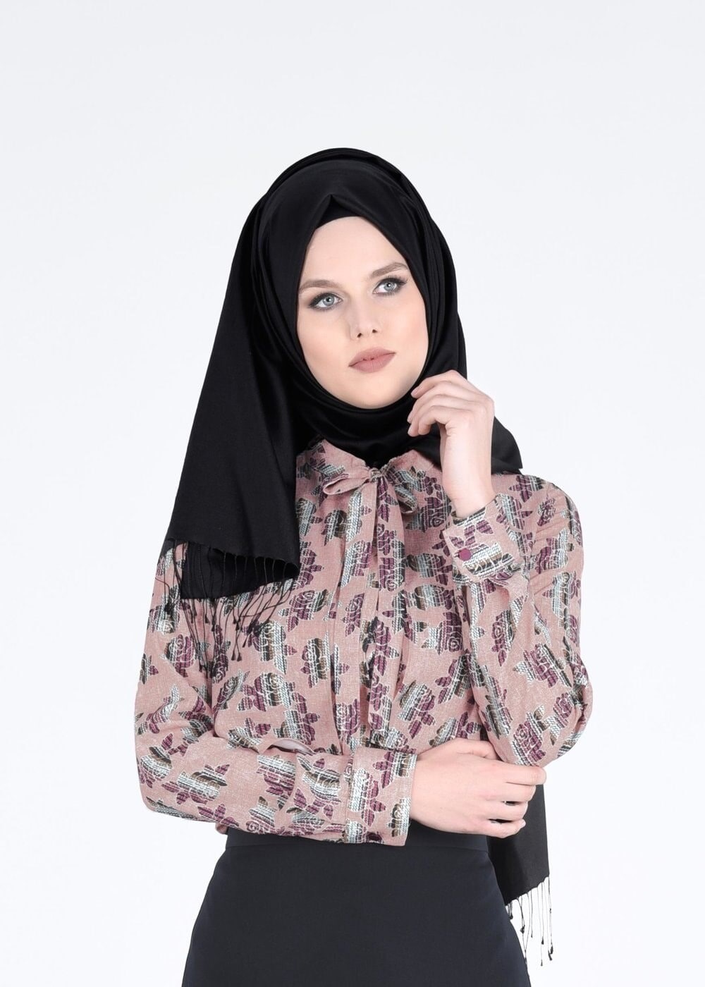 Tesettür giyim PUDRA T 4309 Maglia Tesettür Bluz-Alv Fashion