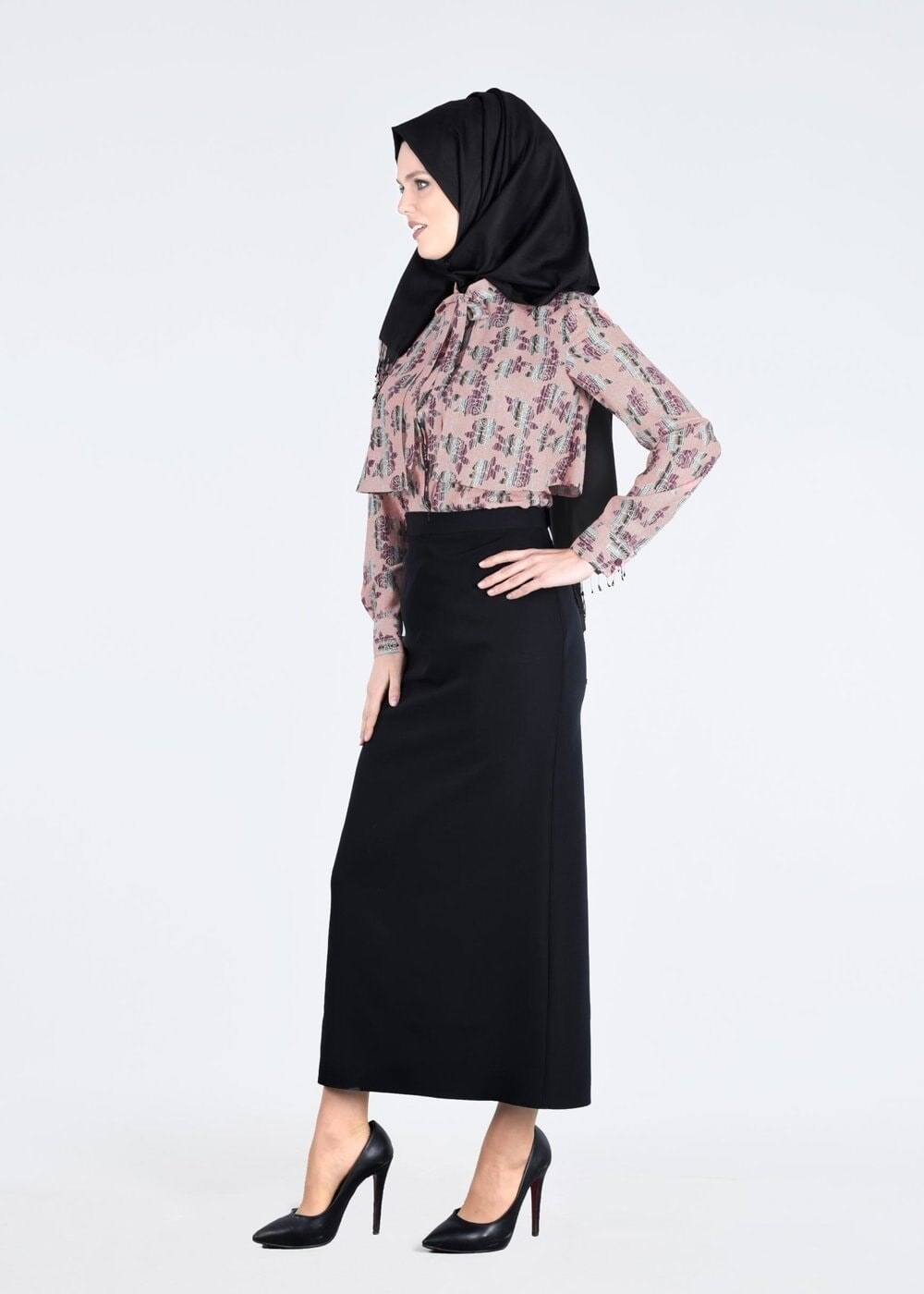 Tesettür giyim PUDRA T 4309 Maglia Tesettür Bluz-Alv Fashion