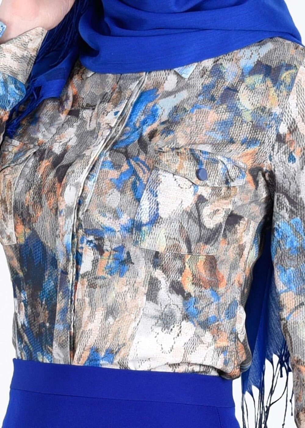 Tesettür giyim MAVİ T 4310 Maglia Tesettür Bluz-Alv Fashion