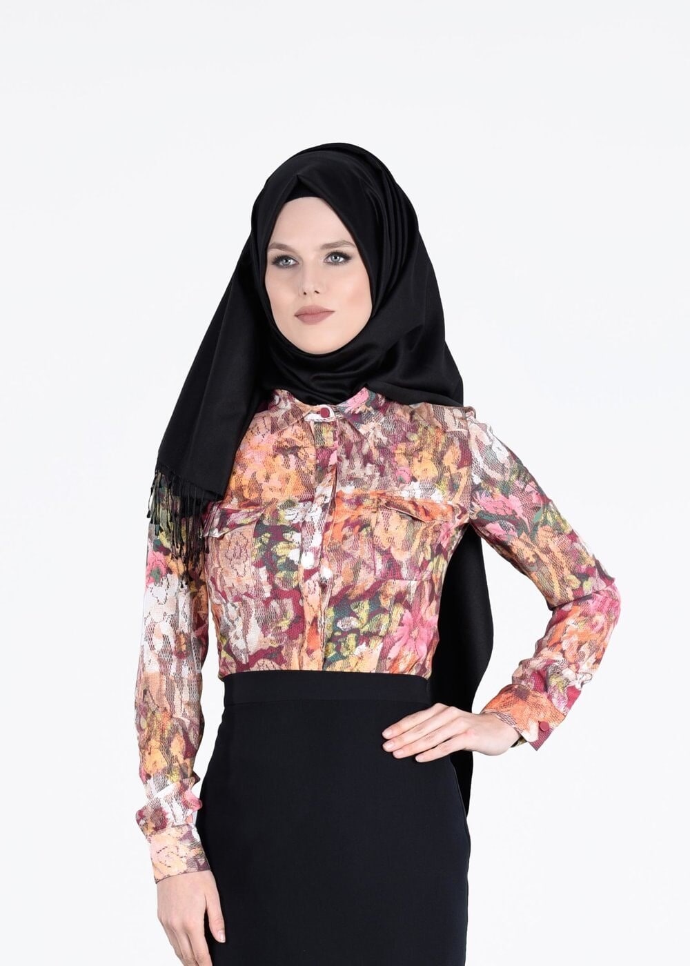 Tesettür giyim BORDO T 4310 Maglia Tesettür Bluz-Alv Fashion