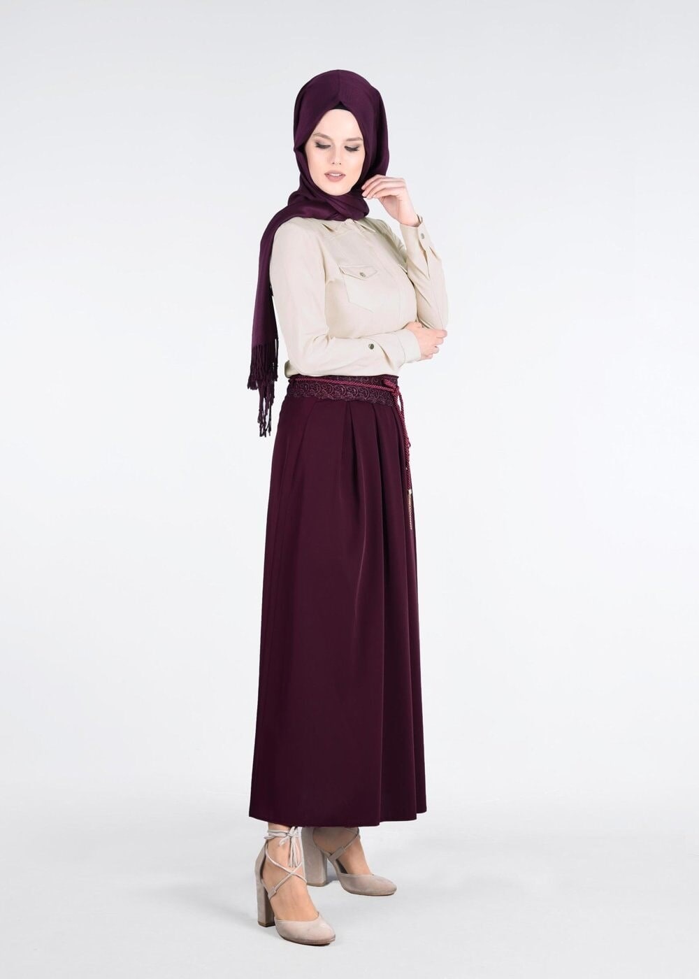 Tesettür giyim BEJ T 4377 Nora Bluz-Alv Fashion