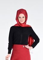 Tesettür giyim SİYAH GÜPÜR DETAYLI BLUZ 4428 