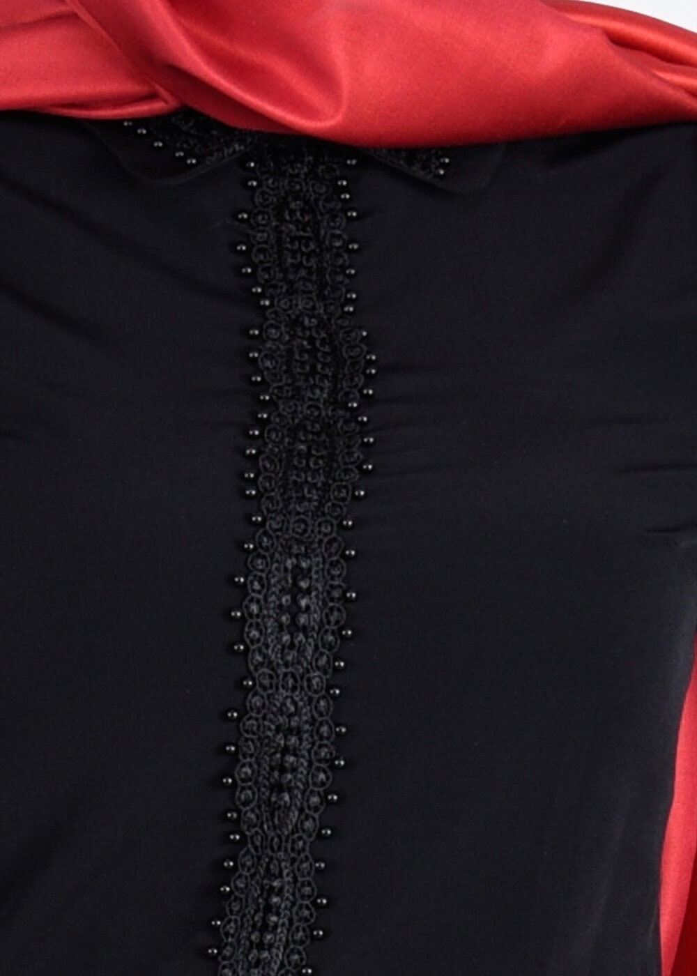 Tesettür giyim SİYAH GÜPÜR DETAYLI BLUZ 4428 