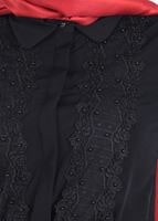 Tesettür giyim SİYAH GÜPÜR DETAYLI BONCUKLU BLUZ 4438 