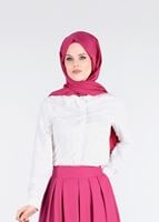 Tesettür giyim KREM GÜPÜR DETAYLI BONCUKLU BLUZ 4438 