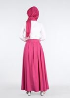 Tesettür giyim KREM GÜPÜR DETAYLI BONCUKLU BLUZ 4438 