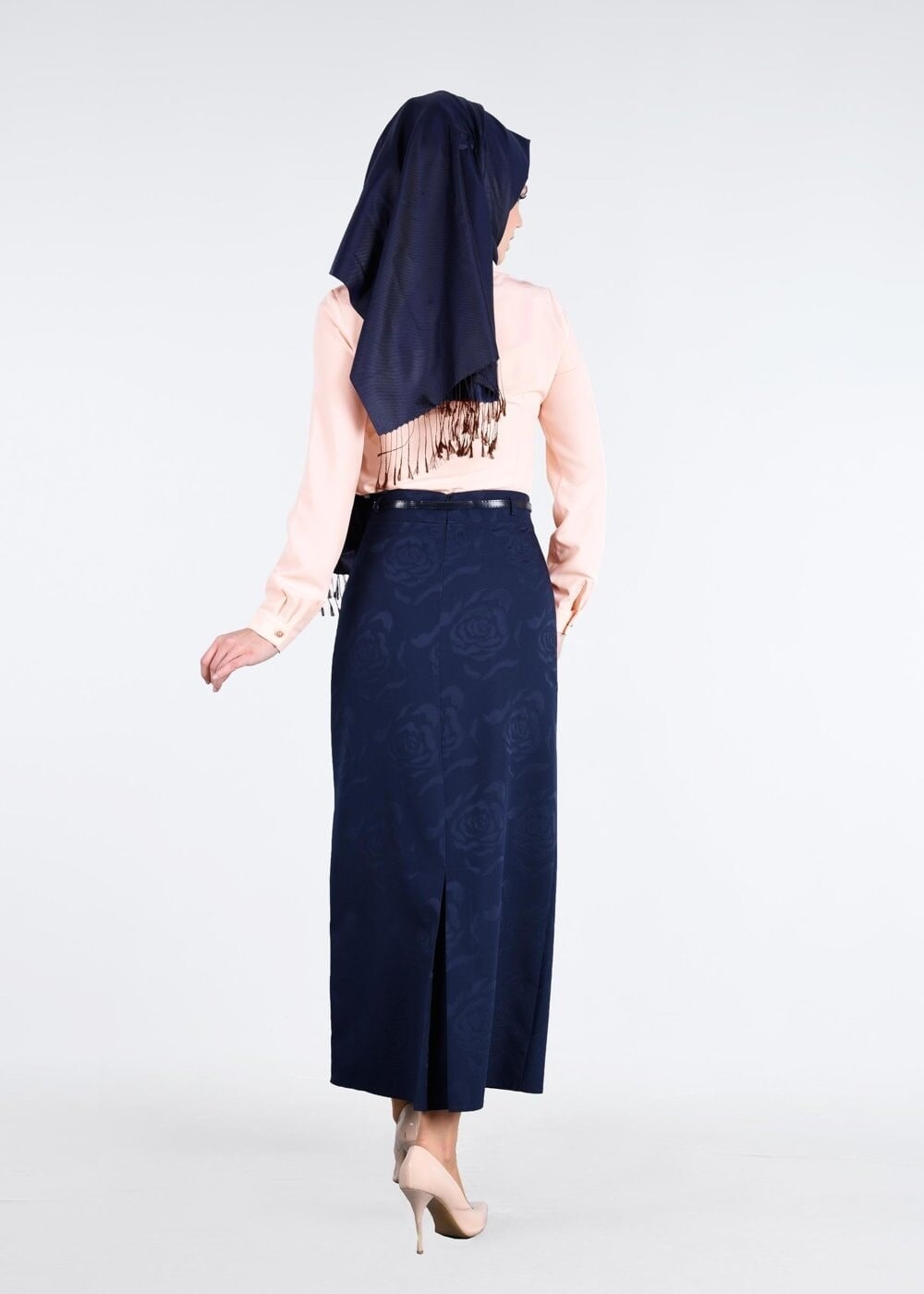 Tesettür giyim PUDRA GÜPÜR DETAYLI BONCUKLU BLUZ 4438 