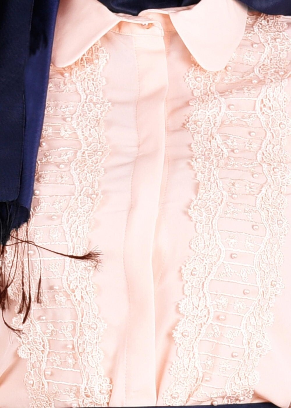 Tesettür giyim PUDRA GÜPÜR DETAYLI BONCUKLU BLUZ 4438 