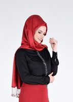 Tesettür giyim SİYAH NAKIŞLI BLUZ 4476 
