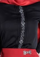 Tesettür giyim SİYAH NAKIŞLI BLUZ 4476 