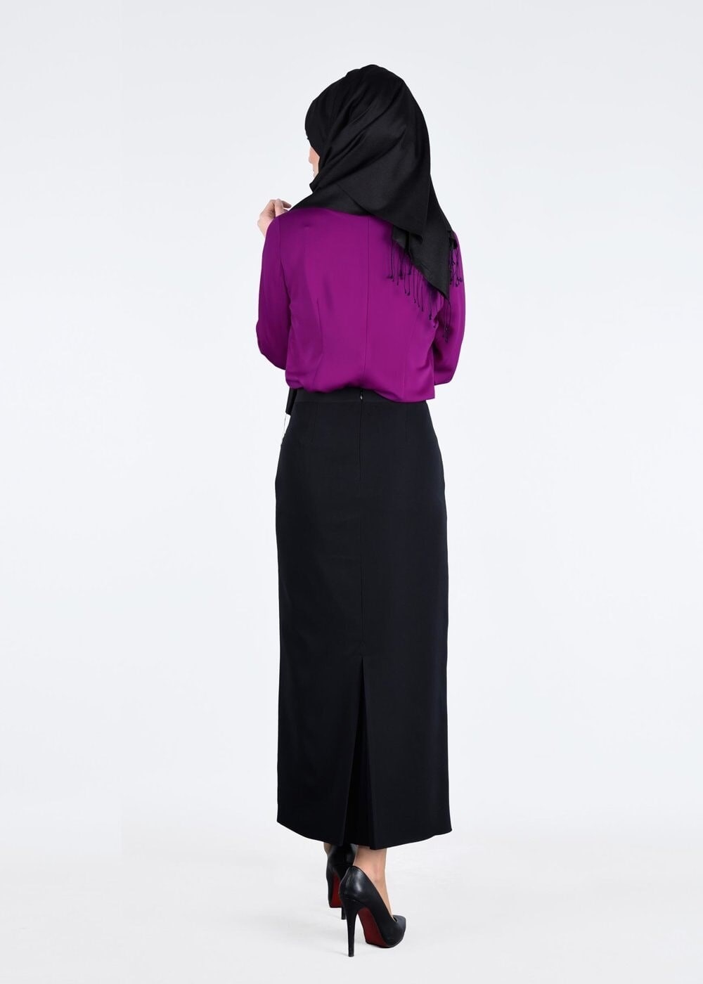 Tesettür giyim MOR NAKIŞLI BLUZ 4476 