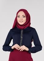 Tesettür giyim LACİVERT NAKIŞLI BLUZ 4476 