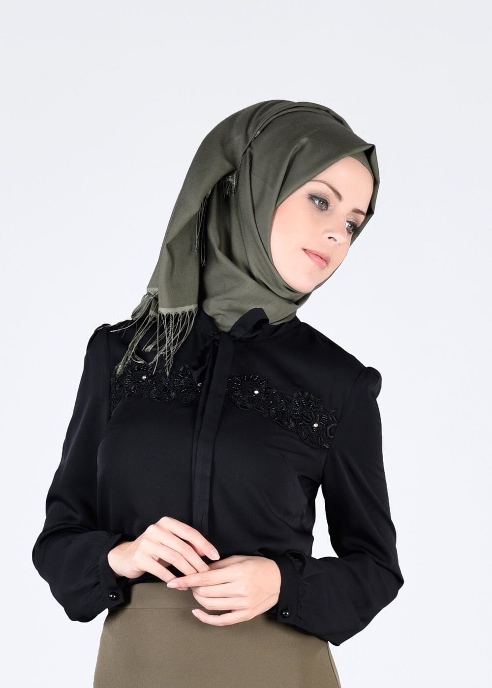 Tesettür giyim SİYAH T 4588 6384 Tesettür  Bluz-Alv Fashion