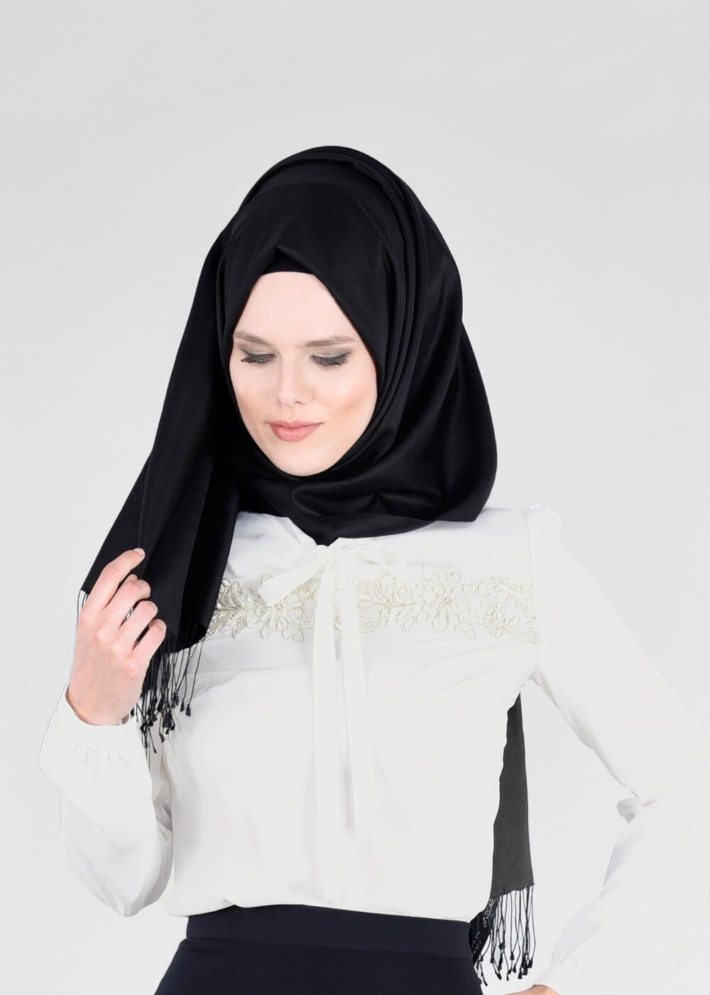 Tesettür giyim KREM T 4588 6384 Tesettür  Bluz-Alv Fashion