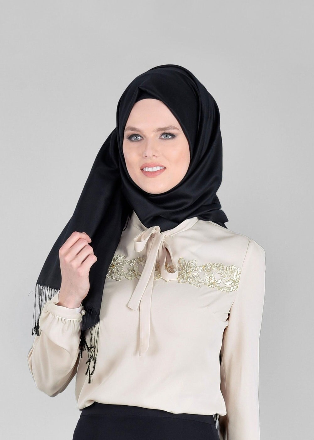 Tesettür giyim EKRU T 4588 6384 Tesettür  Bluz-Alv Fashion