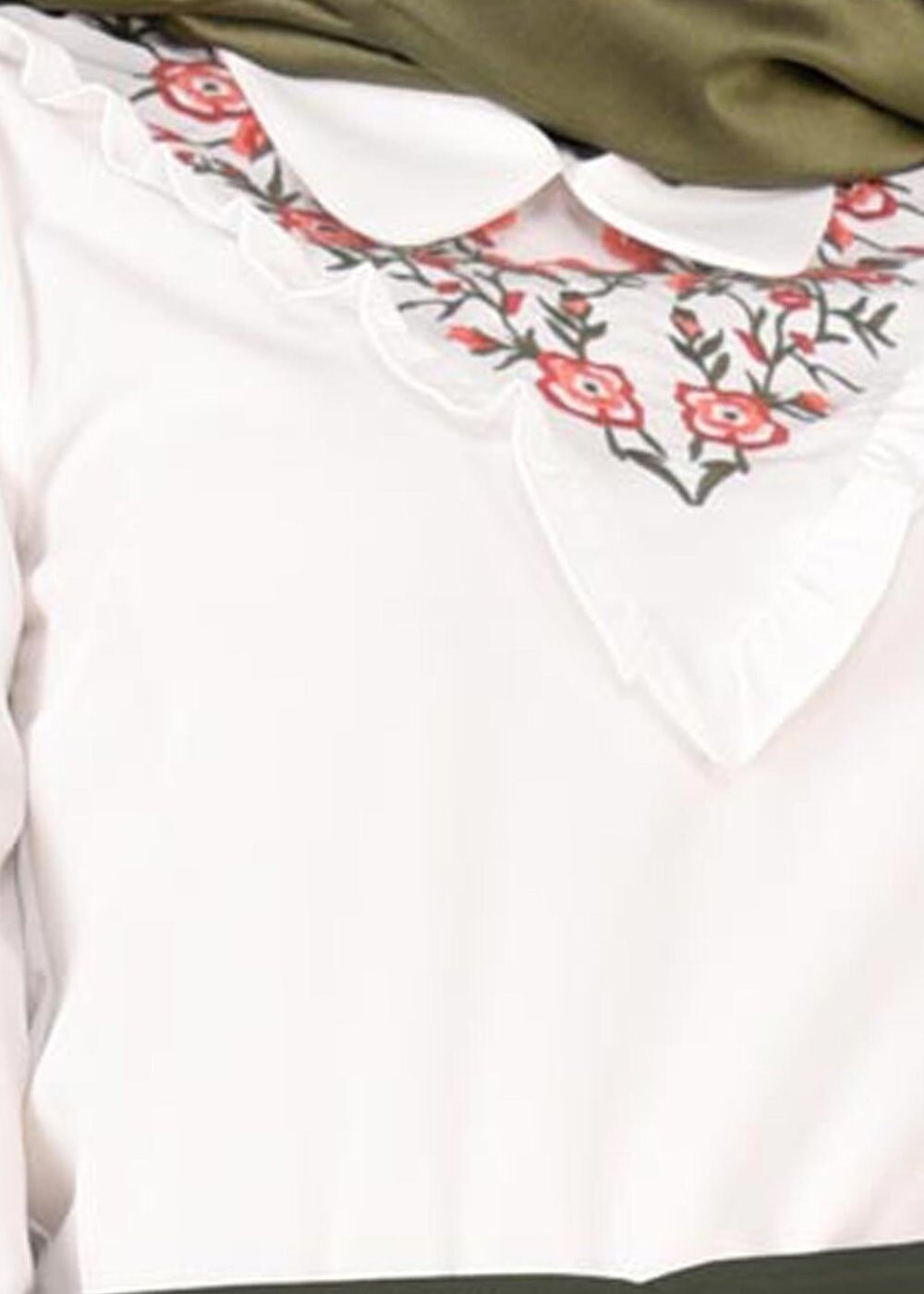 Hijab clothing CREAM EMBROIDERY DETAIL BLOUSE 4975 