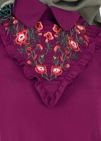 Vêtements hijab POURPRE BLOUSE DÉTAILS BRODÉS 4975
