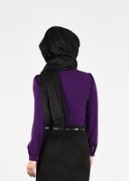 Hijab clothing PURPLE EMBROIDERY DETAIL BUTTONED BLOUSE 5875 