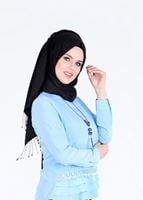 Tesettür giyim MAVİ GÜPÜR DETAYLI BLUZ 6381 