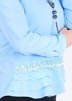 Tesettür giyim MAVİ GÜPÜR DETAYLI BLUZ 6381 