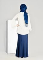 Tesettür giyim KREM GÜPÜR DETAYLI BLUZ 7381 