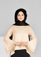 Tesettür giyim PUDRA GÜPÜR DETAYLI BLUZ 7381 