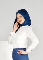 Tesettür giyim KREM GÜPÜR DETAYLI BLUZ 8381 