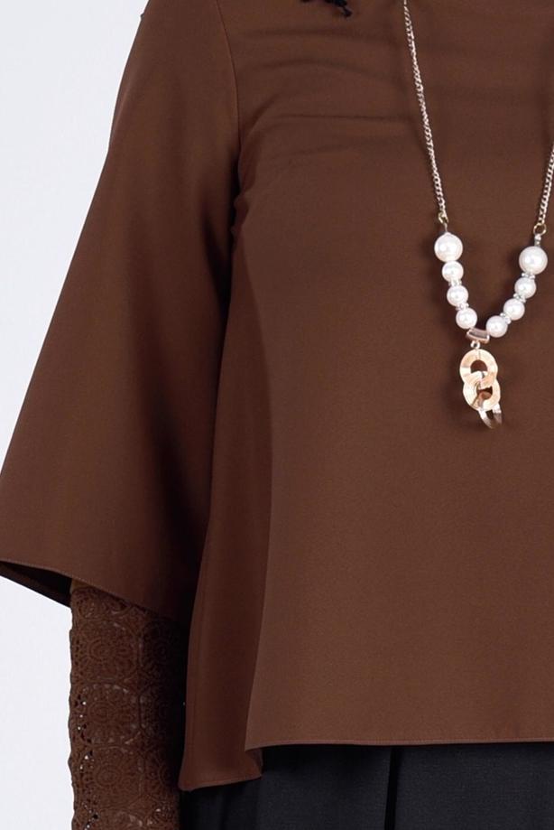 Vêtements hijab  T 9131 Kasırga-Dantelli Bluz - TRENDTESETTÜR
