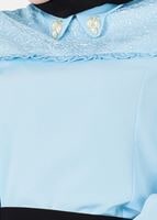 Tesettür giyim MAVİ FIRFIR DETAYLI BLUZ 9381 