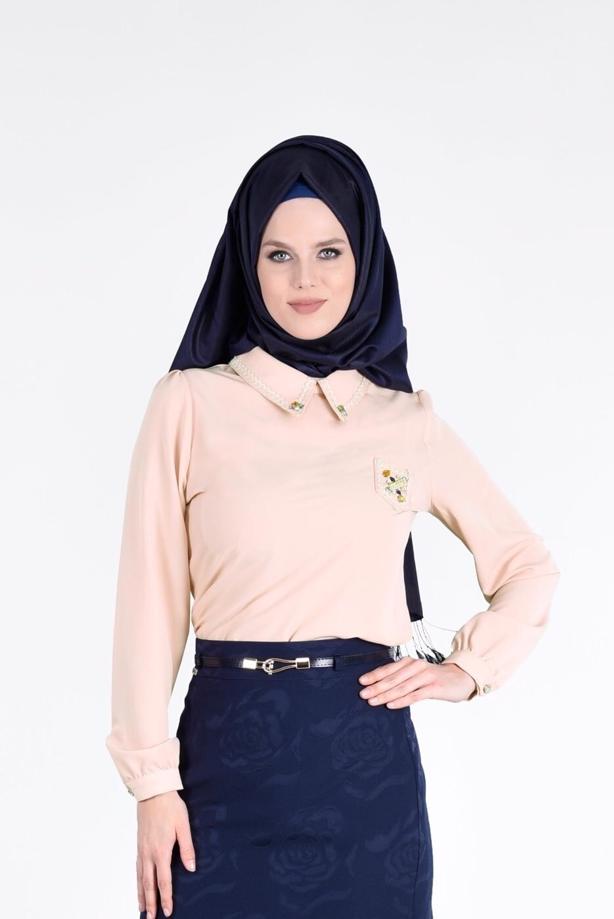 Vêtements hijab  BLOUSE WITH LACED COLLAR 9770  - TRENDTESETTÜR
