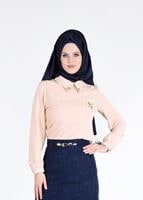 Vêtements hijab POUDRE BLOUSE À COL LAÇÉ 9770