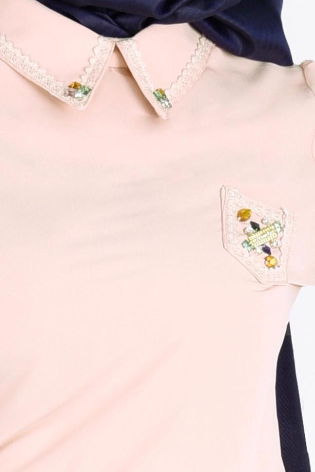 Vêtements hijab  BLOUSE WITH LACED COLLAR 9770  - TRENDTESETTÜR