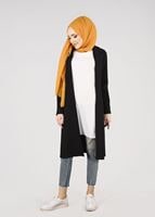 Tesettür giyim SİYAH T 0821 Cep Detaylı SporTesettür Ceket-Bwest