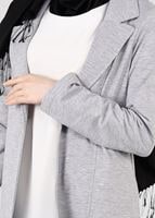 Tesettür giyim GRİ T 0821 Cep Detaylı SporTesettür Ceket-Bwest