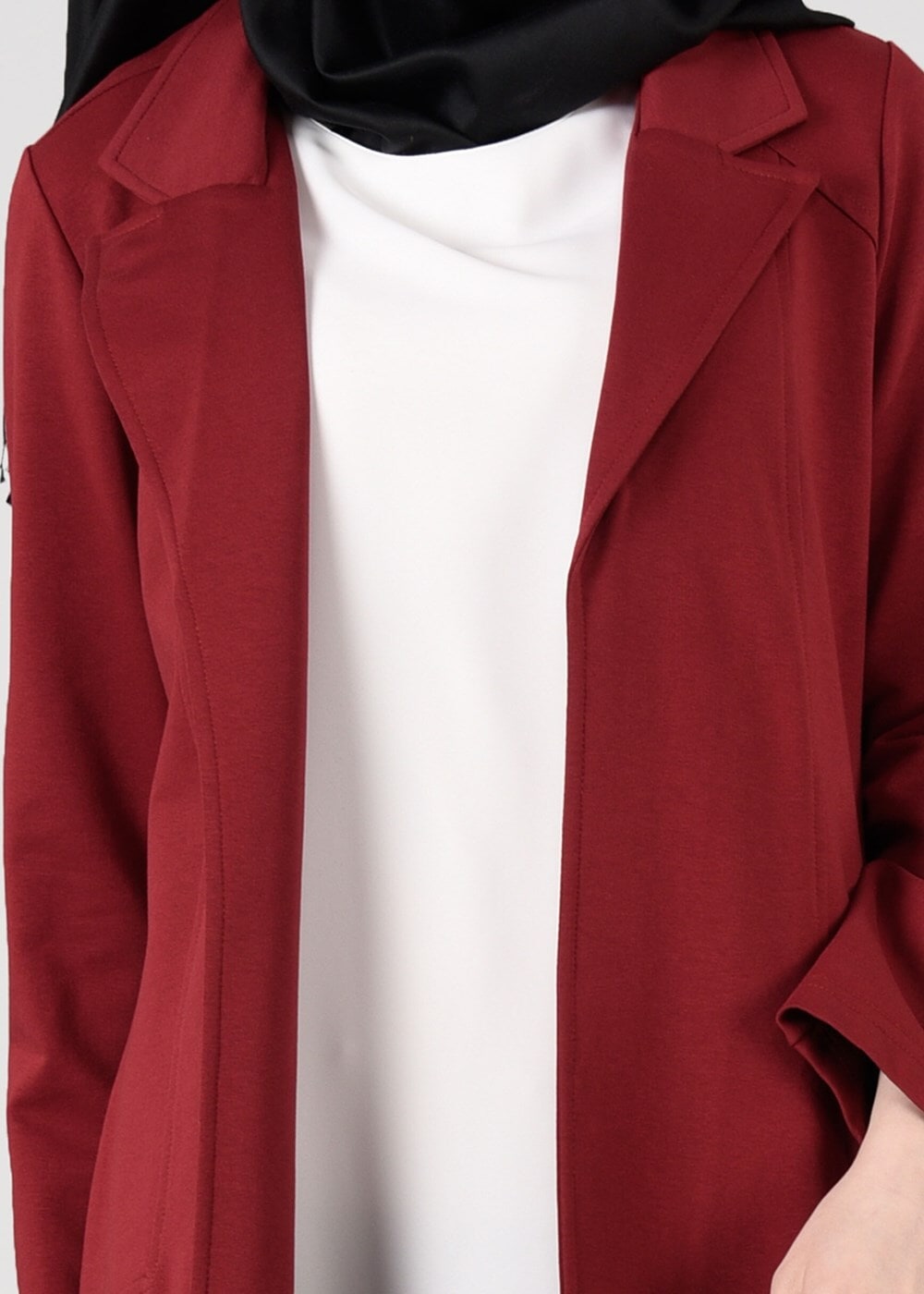 Tesettür giyim BORDO T 0821 Cep Detaylı SporTesettür Ceket-Bwest