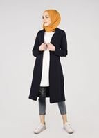 Tesettür giyim LACİVERT T 0821 Cep Detaylı SporTesettür Ceket-Bwest