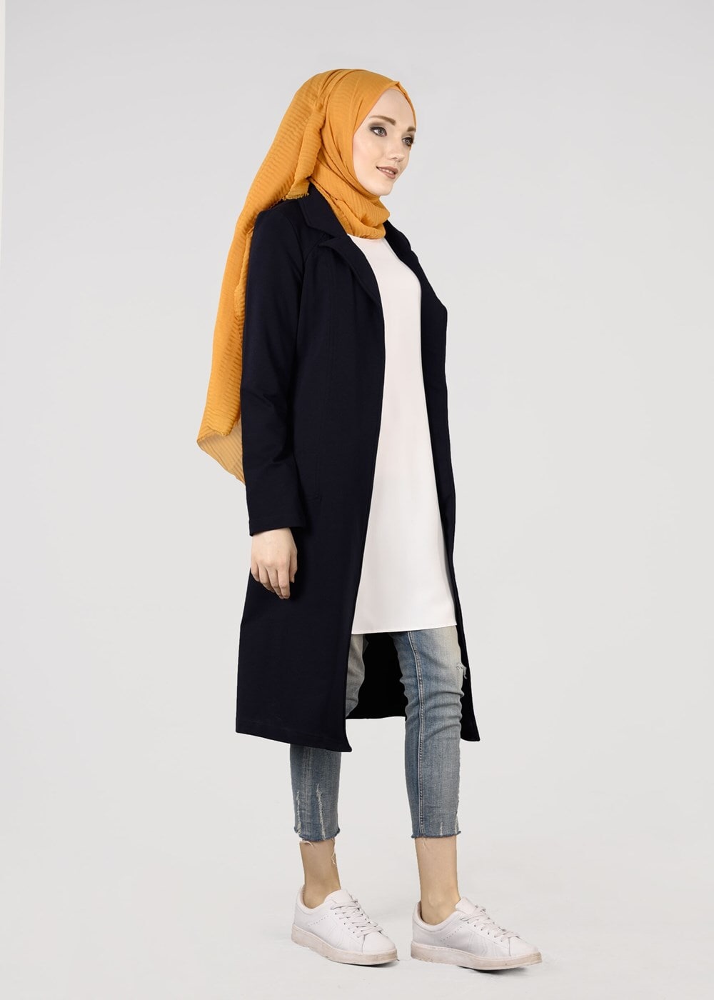 Tesettür giyim LACİVERT T 0821 Cep Detaylı SporTesettür Ceket-Bwest