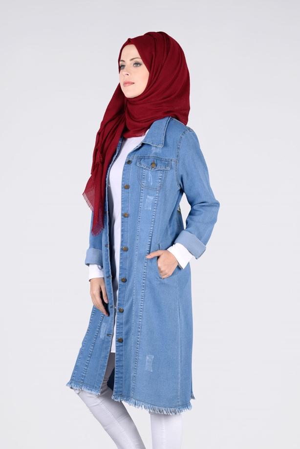 Vêtements hijab  T 1985 Yılmazlar- Nakış Detaylı Ceket - TRENDTESETTÜR