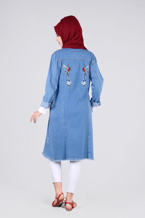 Vêtements hijab  T 1985 Yılmazlar- Nakış Detaylı Ceket - TRENDTESETTÜR