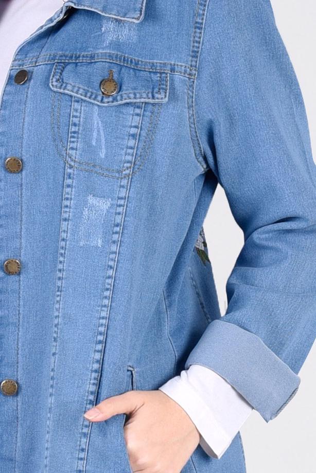 Vêtements hijab  T 1985 Yılmazlar- Nakış Detaylı Ceket - TRENDTESETTÜR