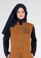 Vêtements hijab ORANGE T 3911 Önden Cıtcıtlı Spor Tesettür Ceket-Bwest